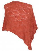 Lace knitted poncho rust