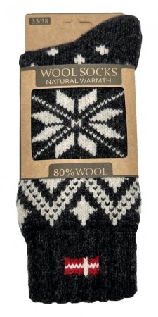Charm-ullstrumpor-sockor-ull-raggsocka-grafit-mönstrad-dansk-flagga-tjocka-strumpor