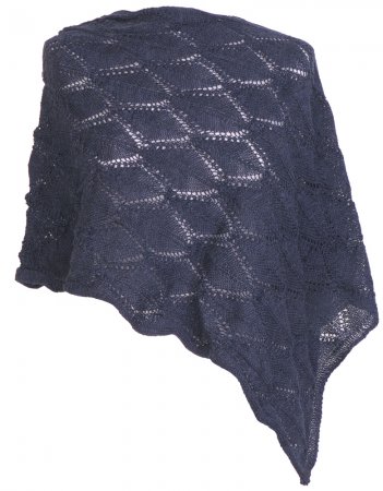 Lace knitted poncho dark blueberry