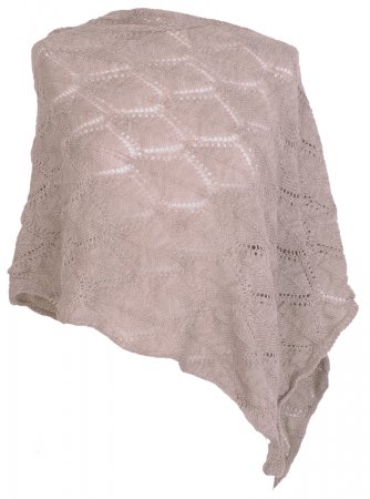 Lace knitted poncho sand
